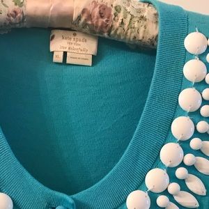 Kate Spade cardigan in excellent condition..Turquoise Blue with beads.